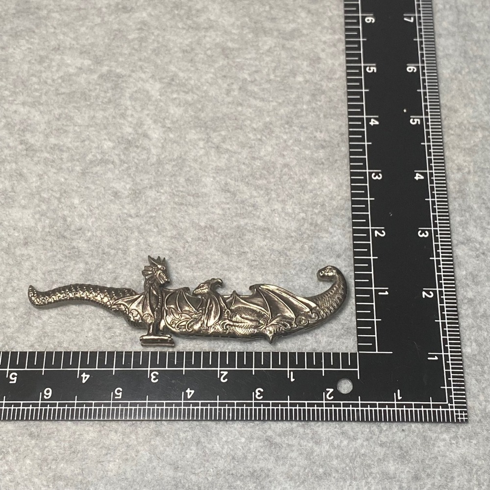 Dragon Miniature Dagger Unisex Silver Fantasy Gothic Mythical Gift Medieval 5.5" - Picture 4 of 4